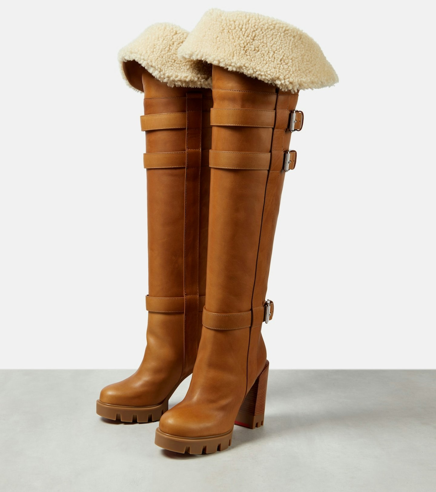 Christian Louboutin, Brodeback Lug Over-The-Knee Boots