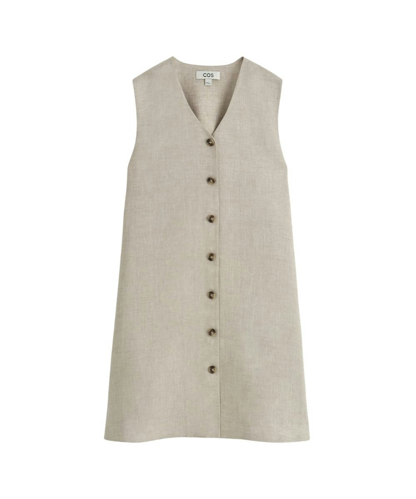 COS, Buttoned Linen Mini Dress