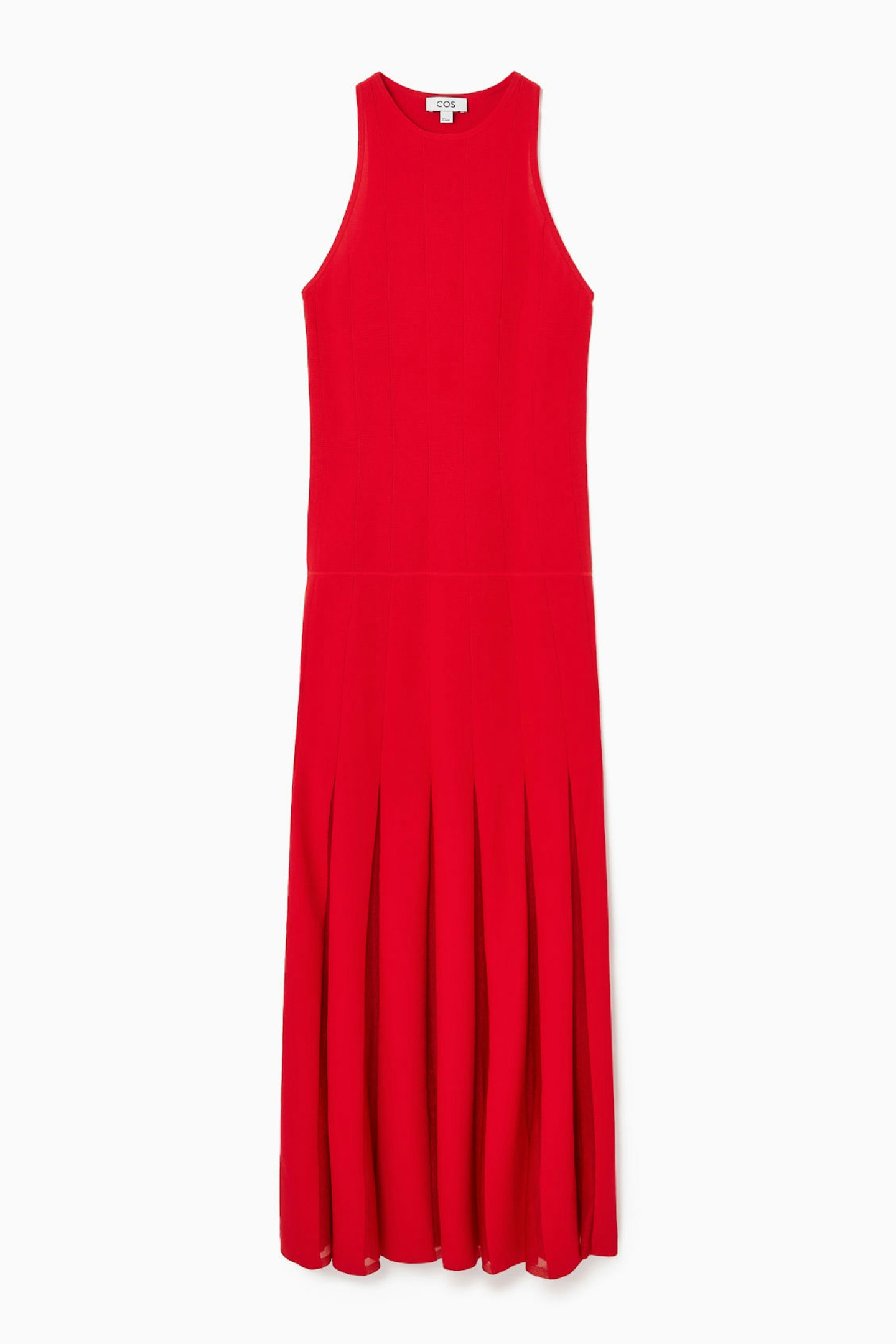 COS, Pleated Racer-Neck Maxi Dress