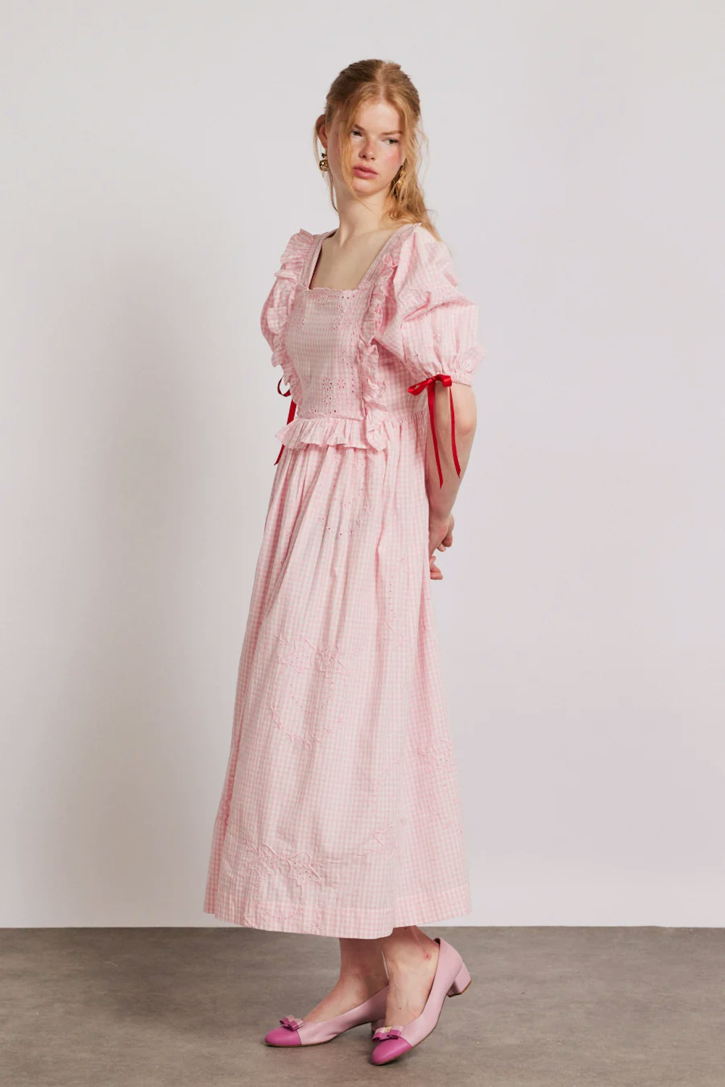 Damson Madder Rhea Dress - Pink Gingham