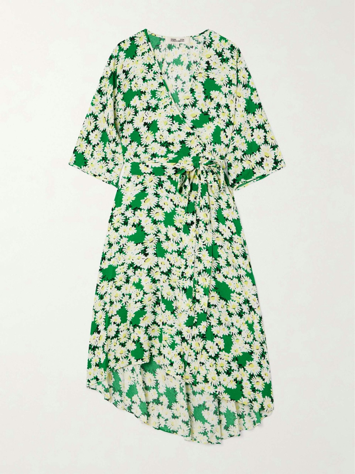 Diane Von Furstenberg, Eloise Belted Asymmetric Floral-Print Crepe Wrap-Effect Dress