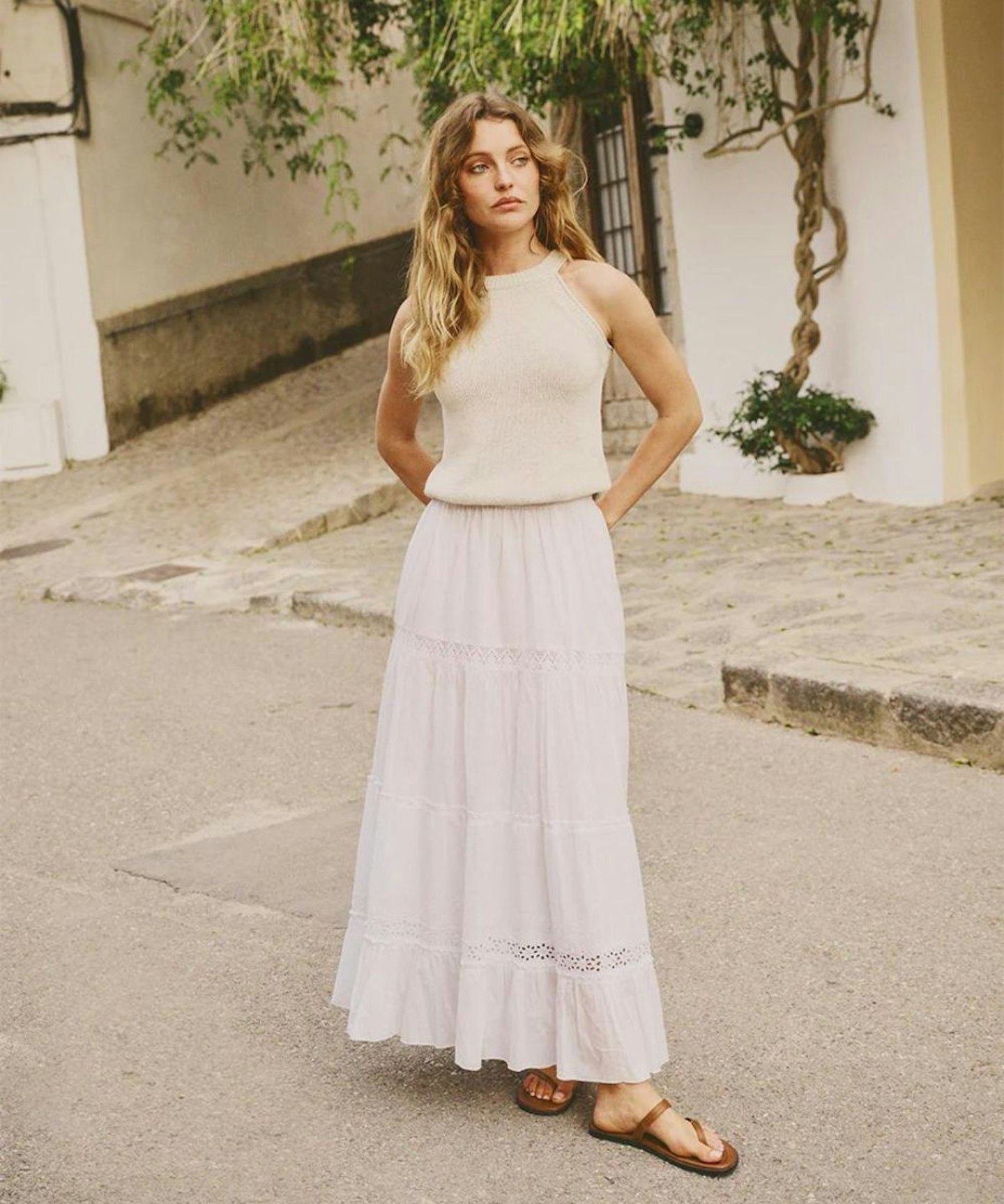 Nobody's Child, White Broderie Maxi Skirt