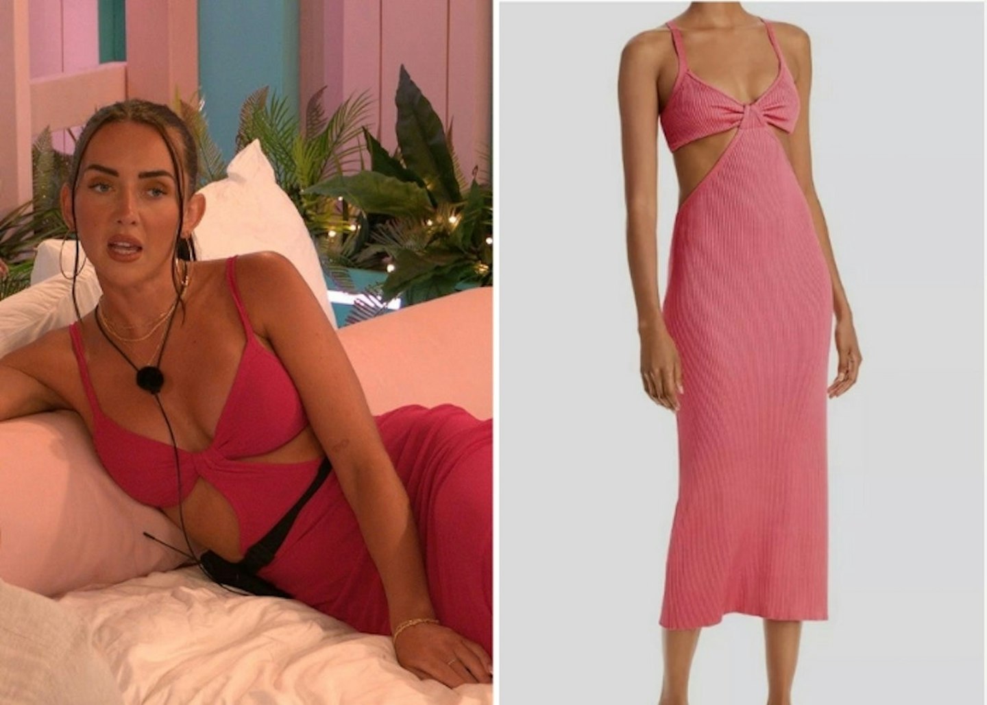 Jess White's Pink Cut Out Dress