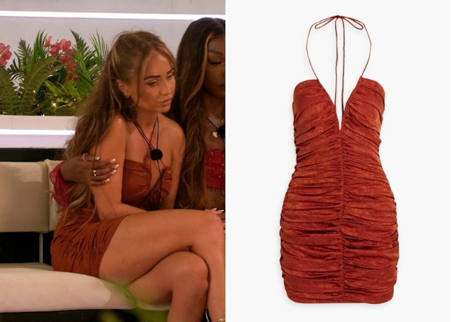 Nicole Samuel's Burnt Orange Cross Neck Dress