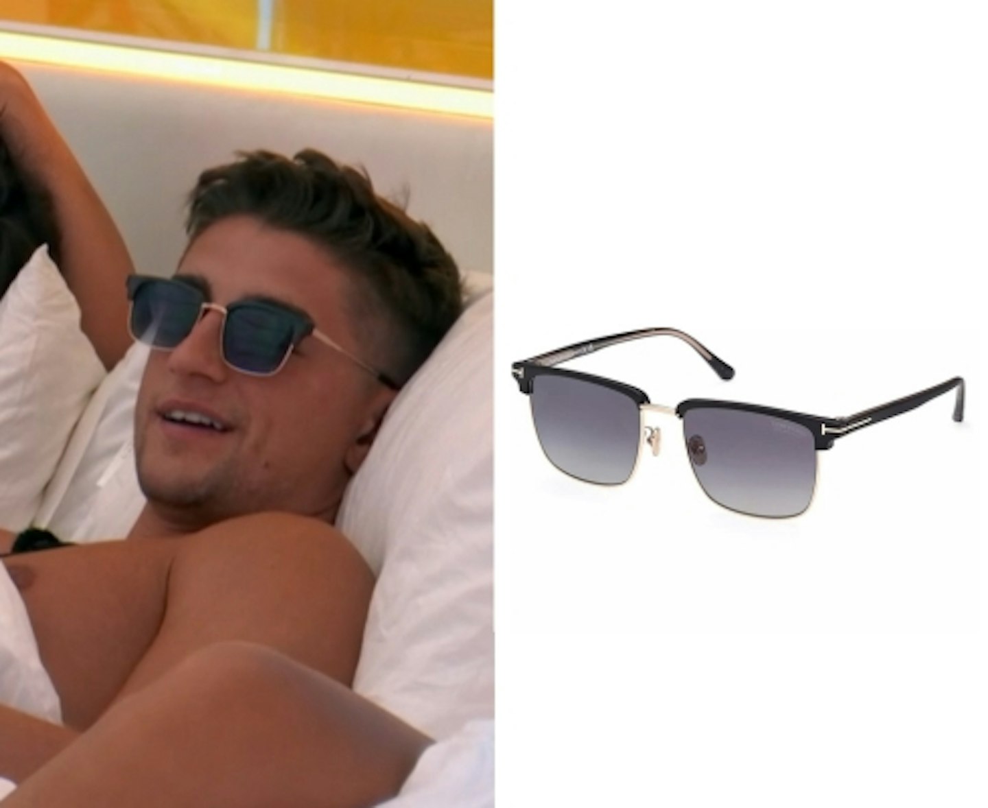 Sean Stone's Purple Lens Clubmaster Sunglasses