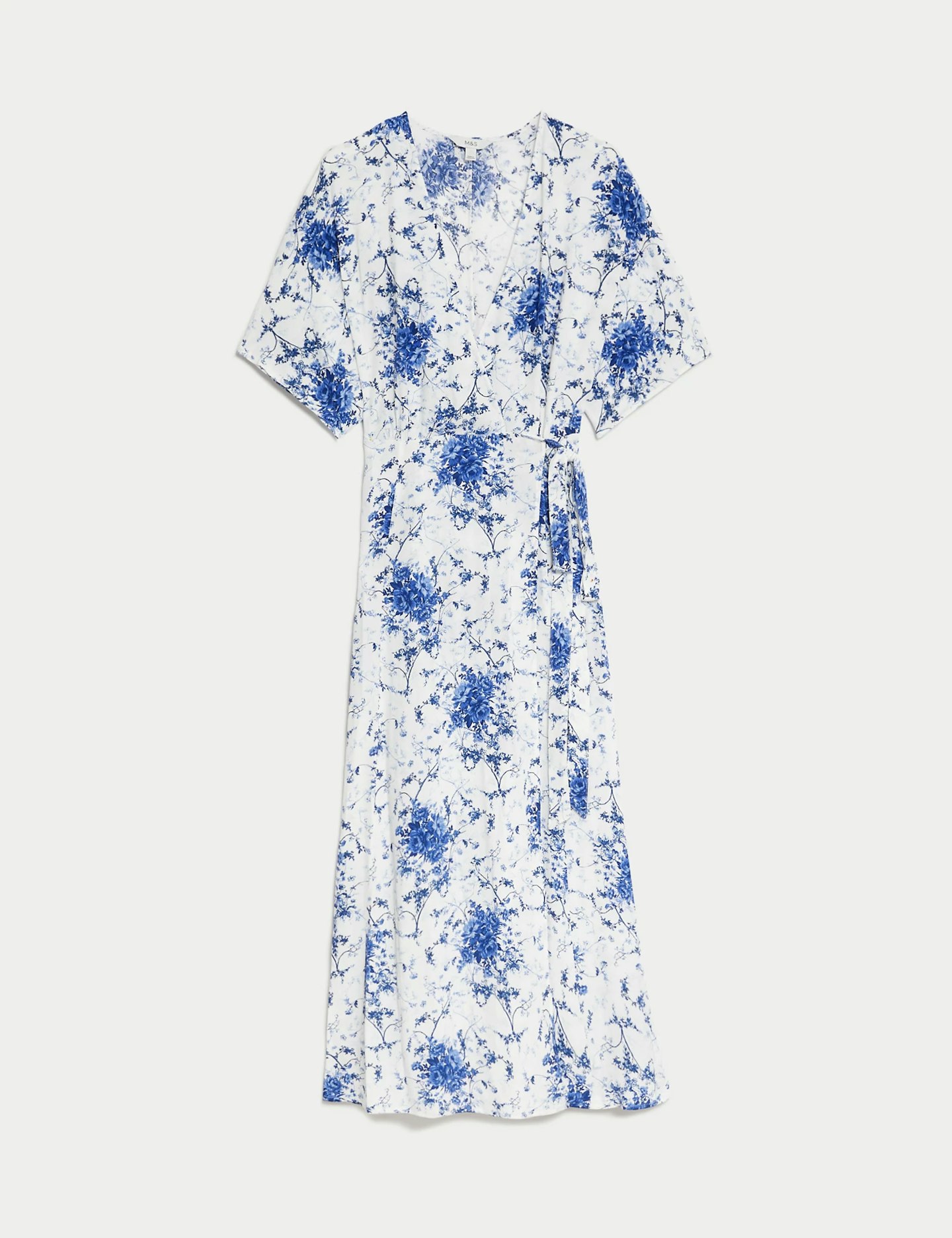 M&S, Floral V-Neck Tie Waist Maxi Wrap Dress