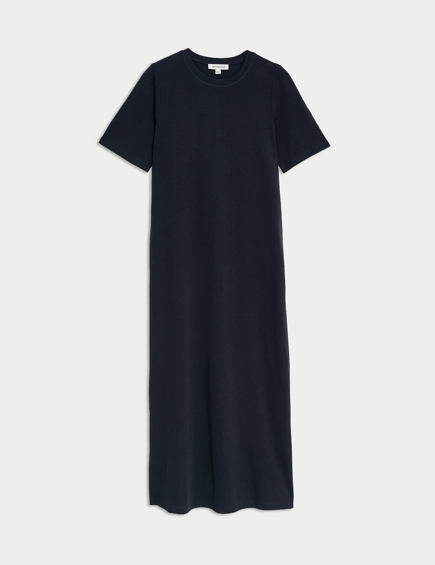 M&S, Autograph Cotton Rich Round Neck Midaxi Dress