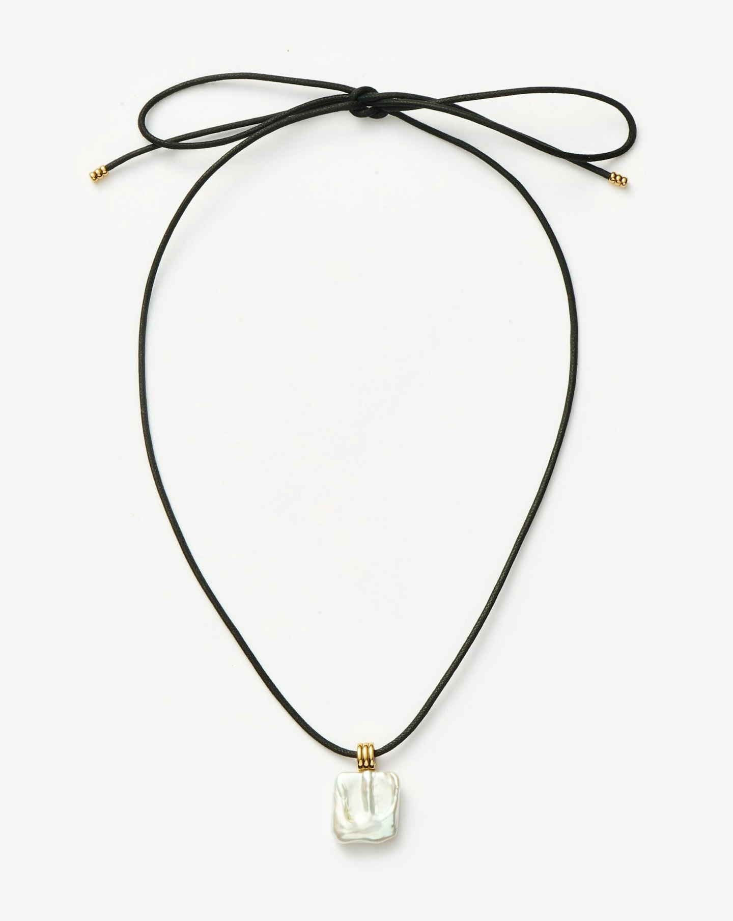 Missoma, Square Pearl Pendant Cord Necklace