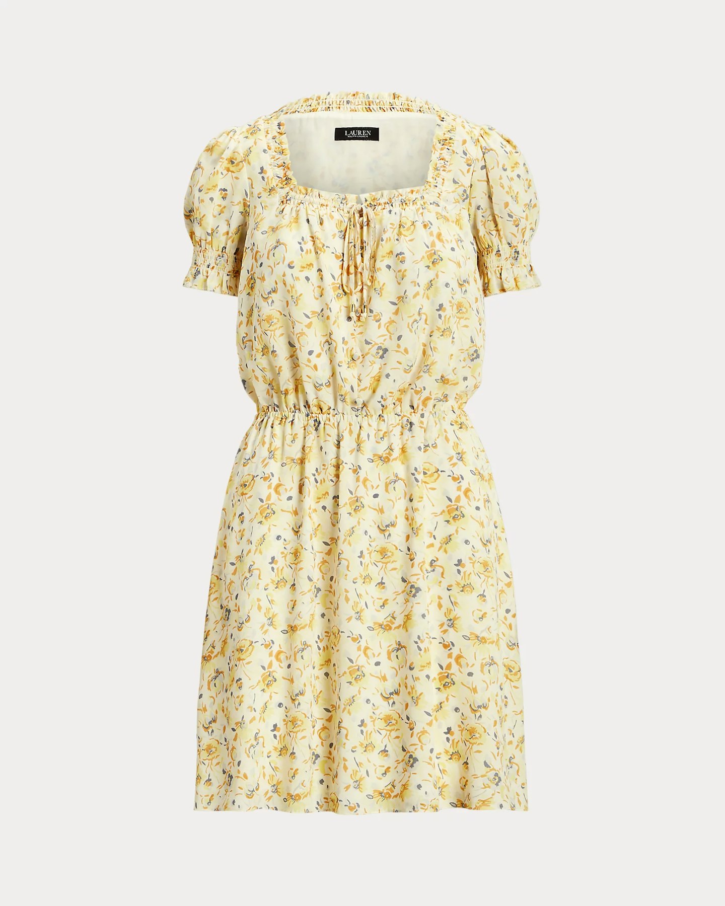 Ralph Lauren, Floral Georgette Puff-Sleeve Dress