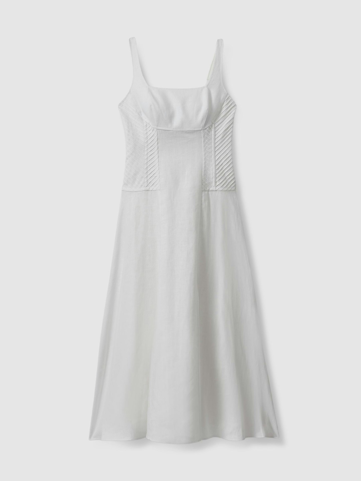 Reiss, Linen Corset Midi Dress