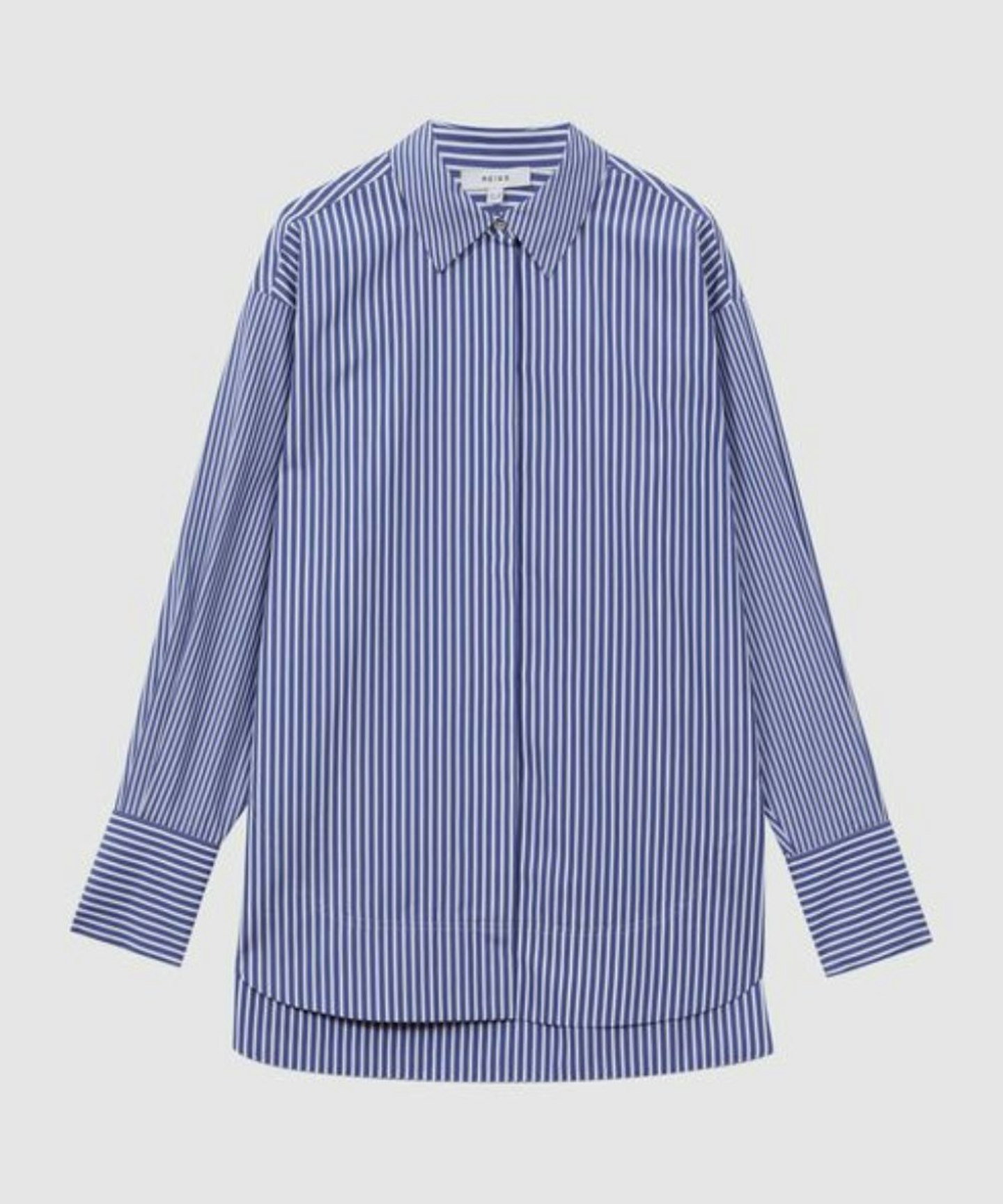 Reiss, Danica Oversized Cotton Side Stripe Shirt