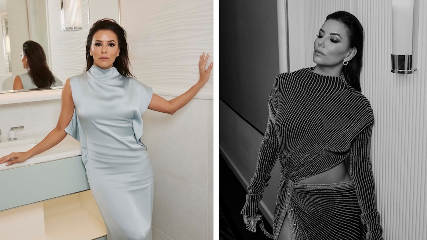 eva longoria grey dress Eva Longoria Pert in Grey Mini at Charity Promo