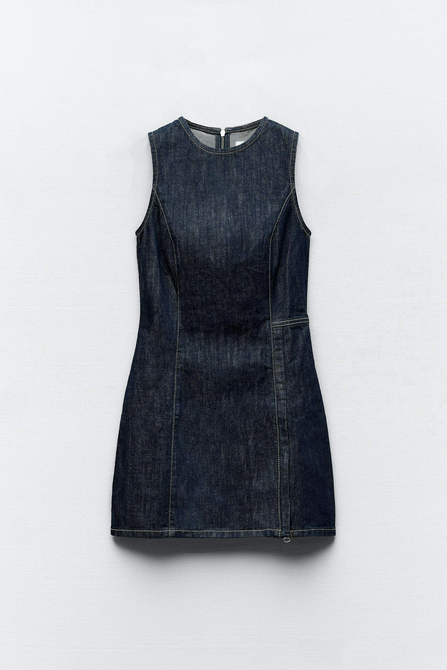 Zara Trf Fitted Denim Dress