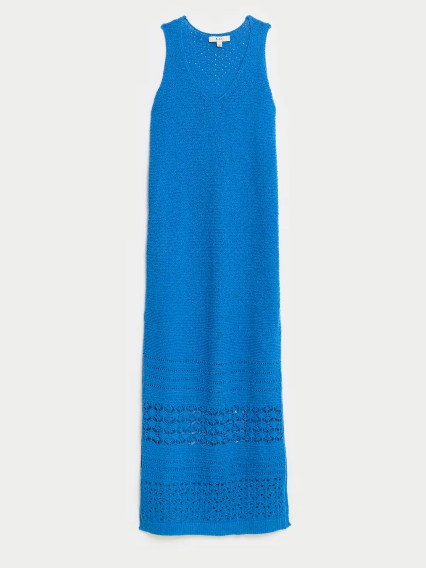 Cotton Rich Textured Midi Knitted Dress