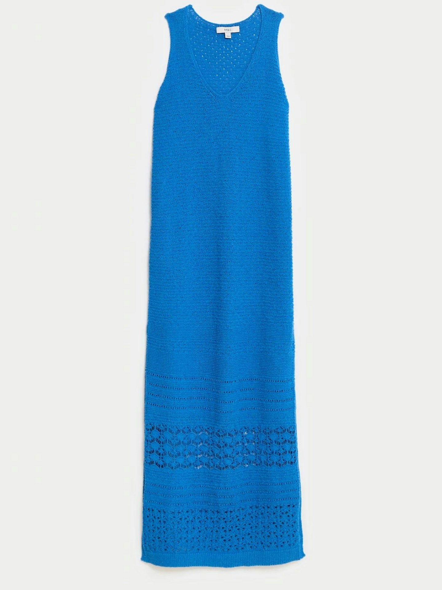 M&S, Cotton Rich Textured Midi Knitted Dress