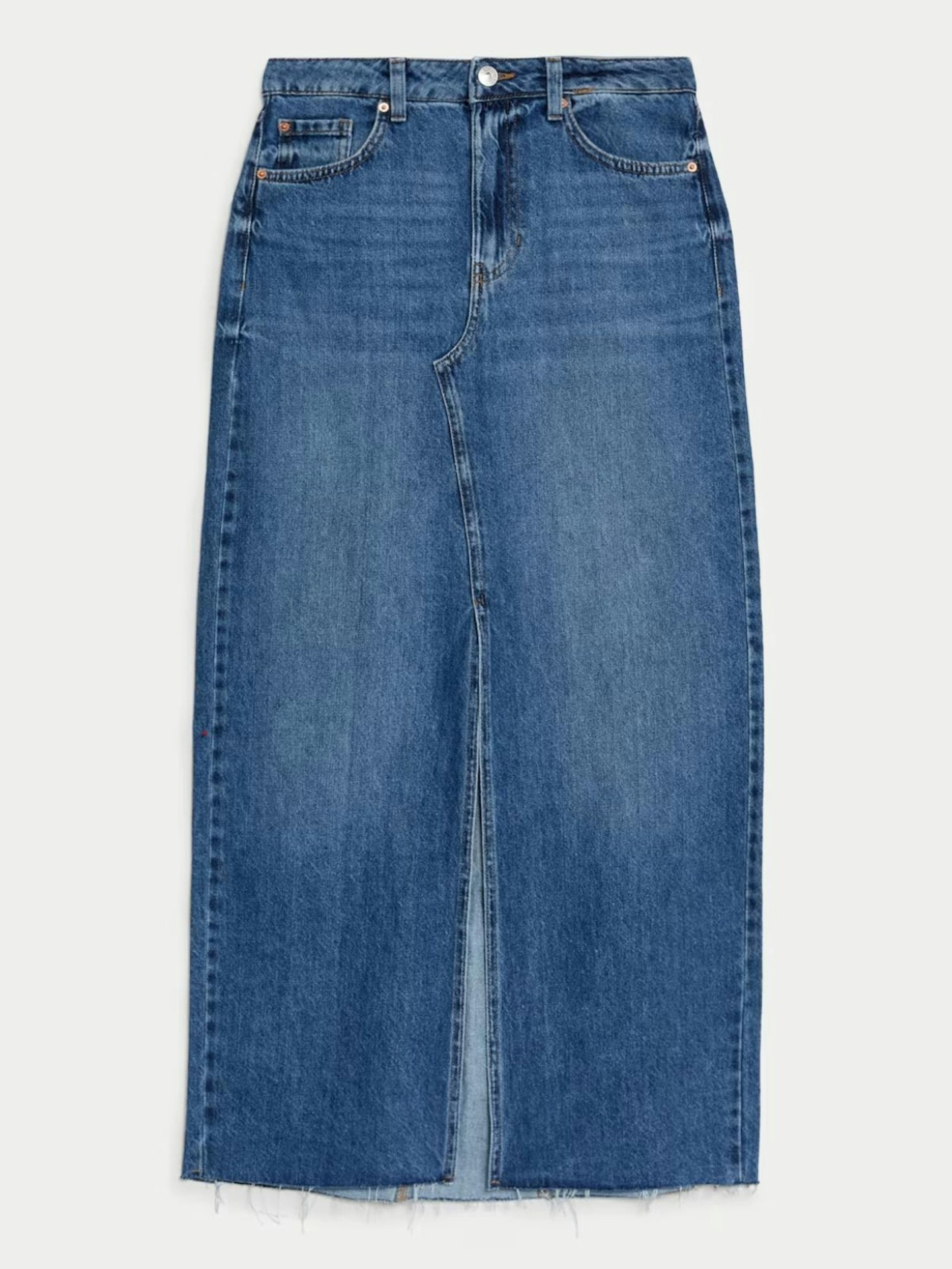 M&S Denim Split Front Maxi Skirt