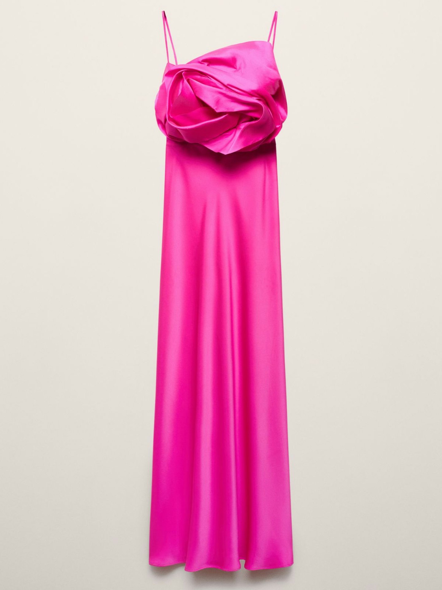 Satin Maxi-Flower Dress