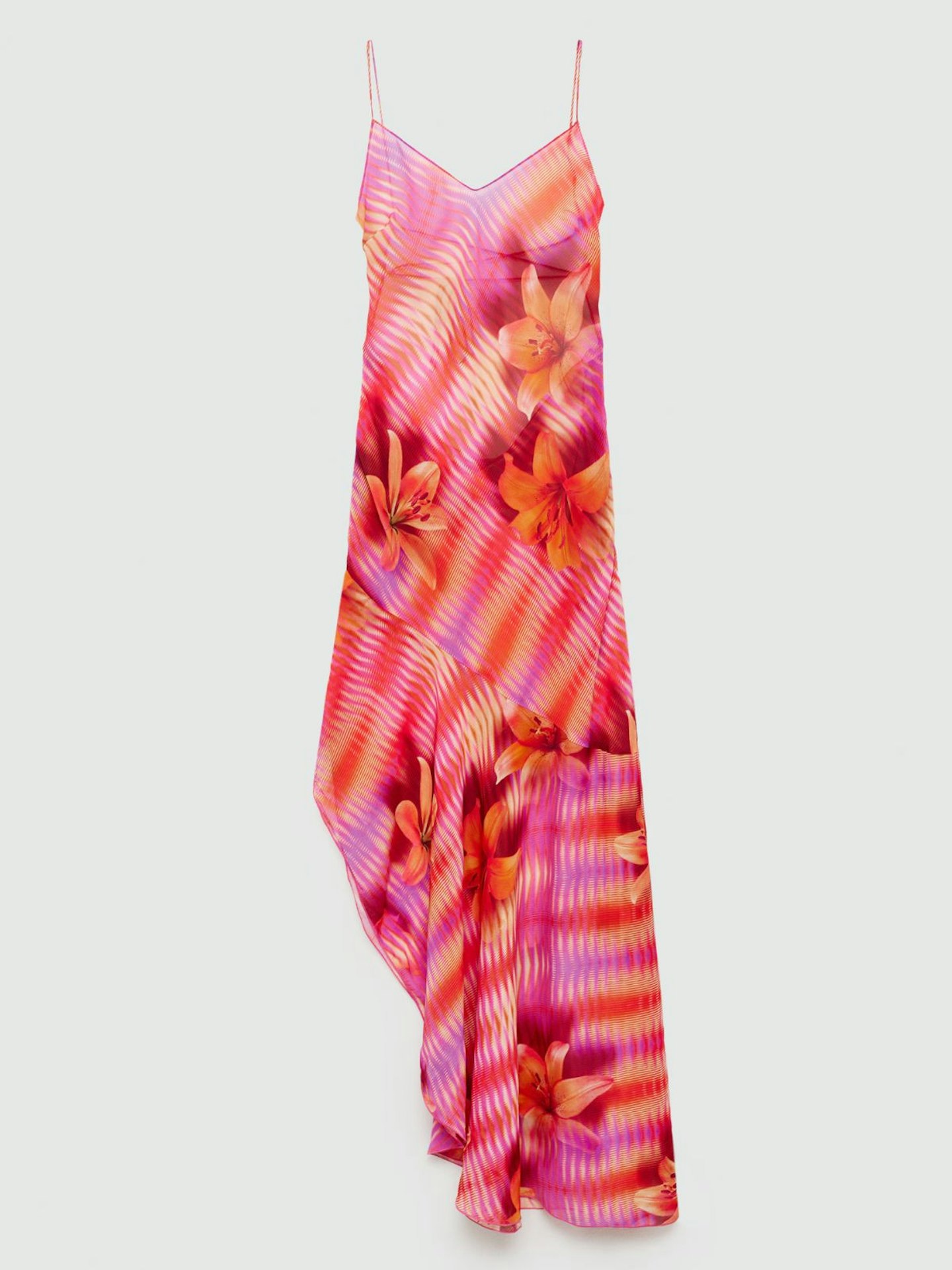 Siedres X Mango Printed Dress With Asymmetrical Hem