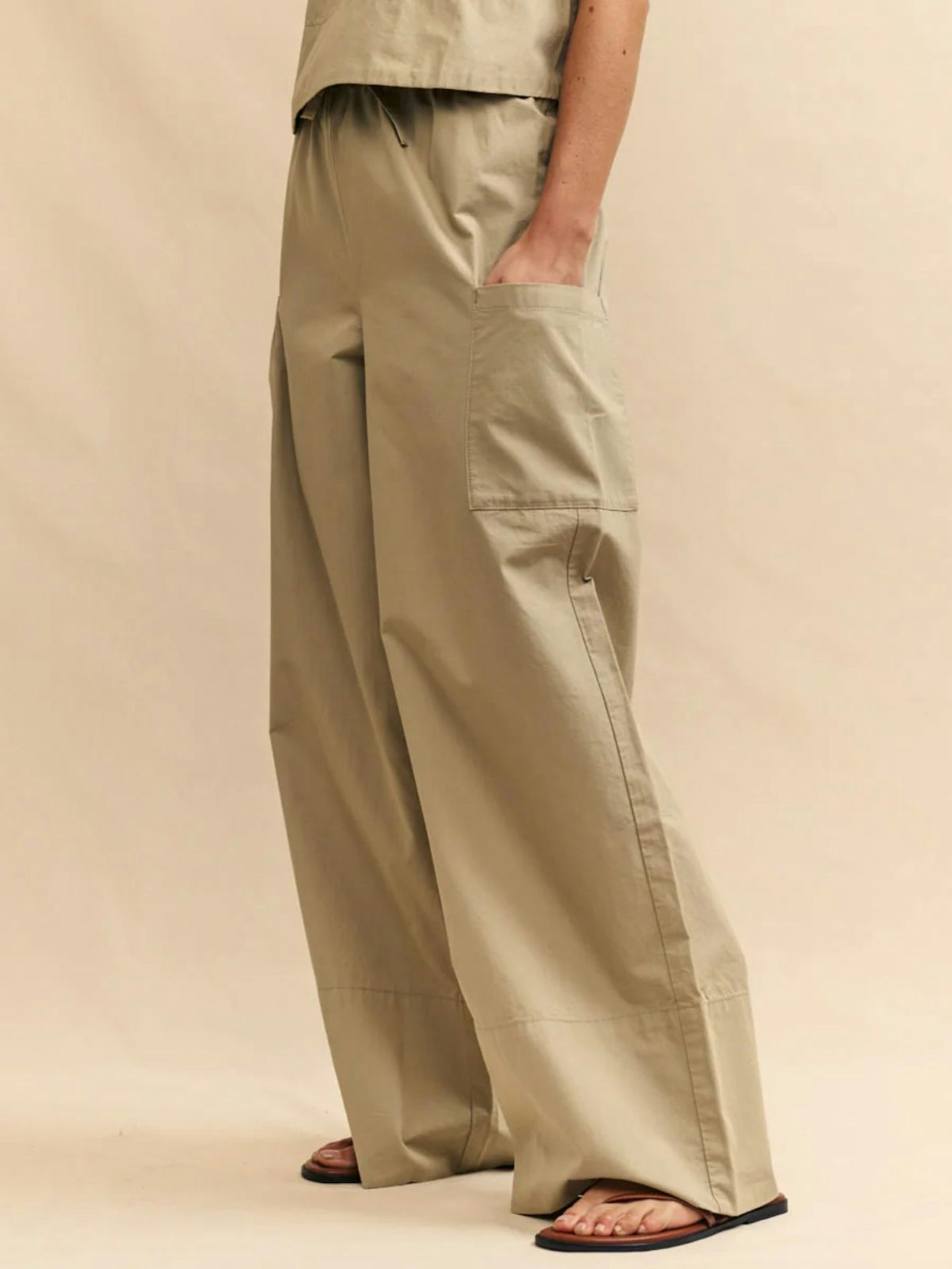 Nobody's Child Sage Green Drawstring Cargo Trousers