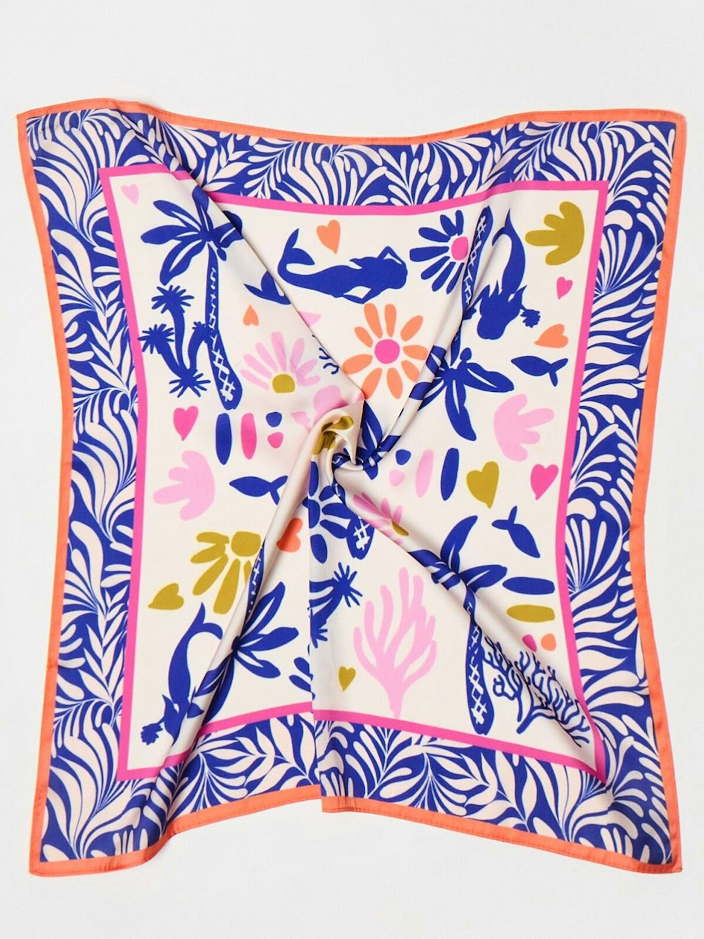 Oliver Bonas Mermaid Palm Square Lightweight Neck Scarf