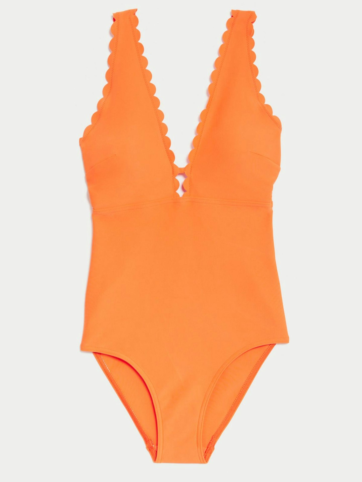 Padded Scallop Plunge Swimsuit