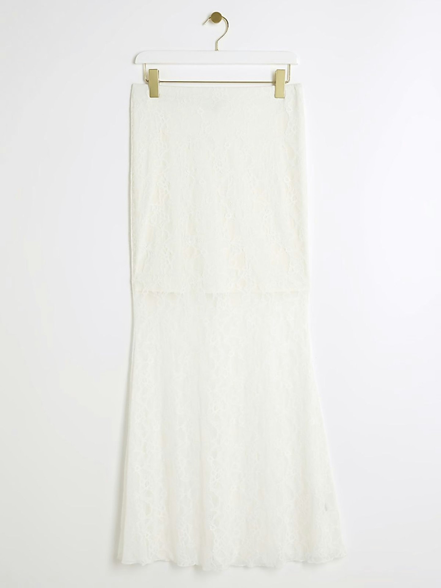 River Island Cream Lace Maxi Skirt