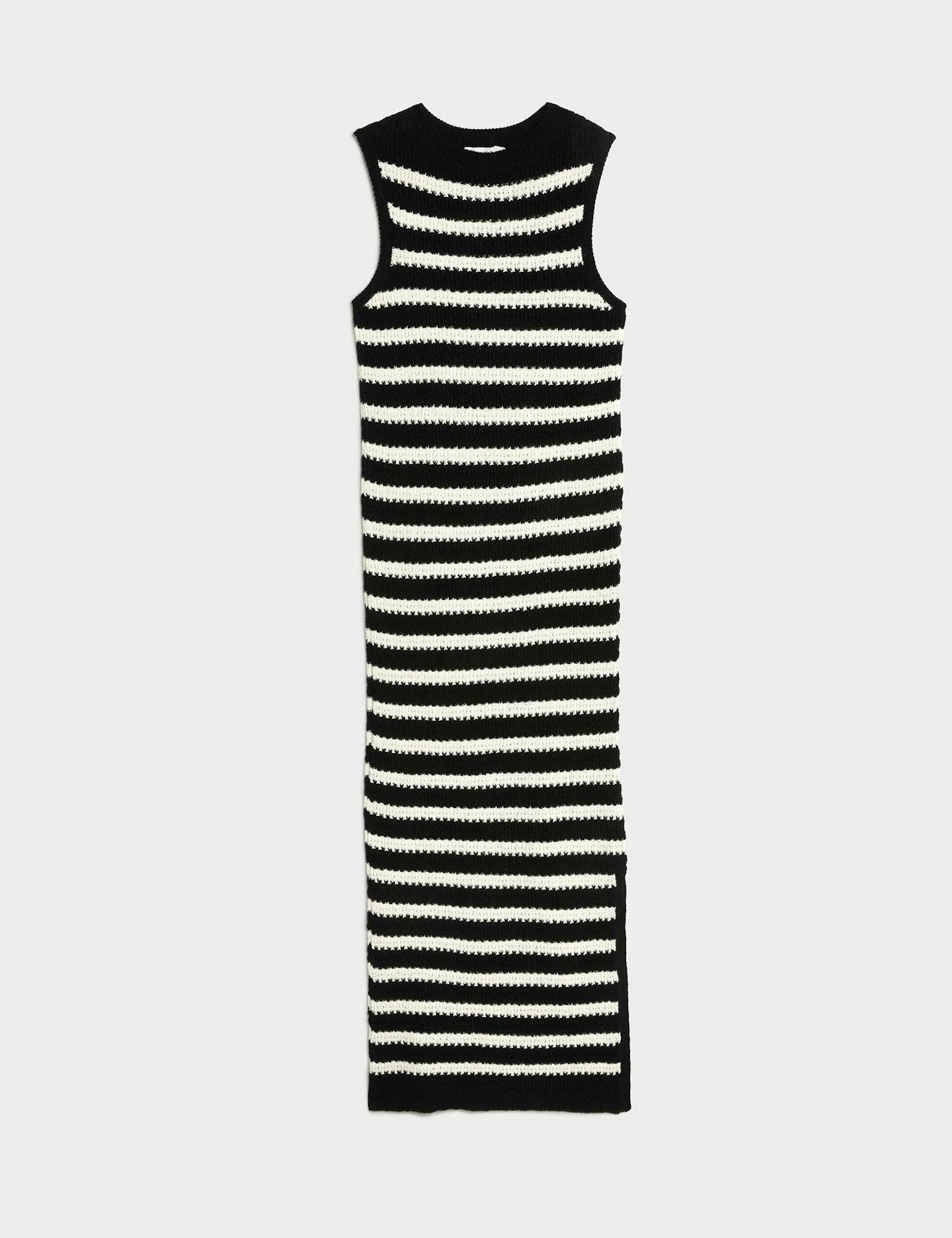 Cotton Rich Striped Midi Knitted Dress