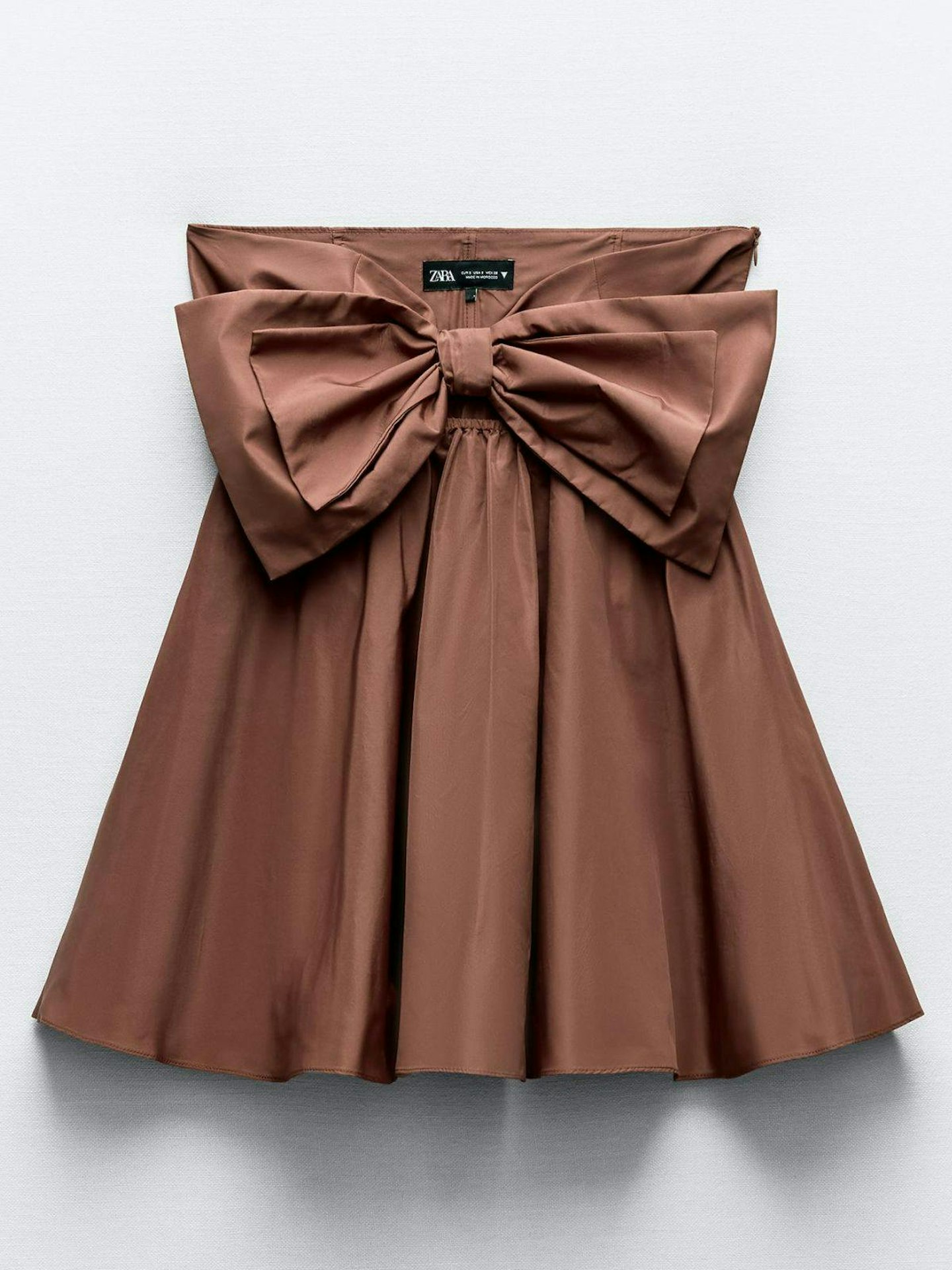 Zara Cut-Out Taffeta Dress With Bow