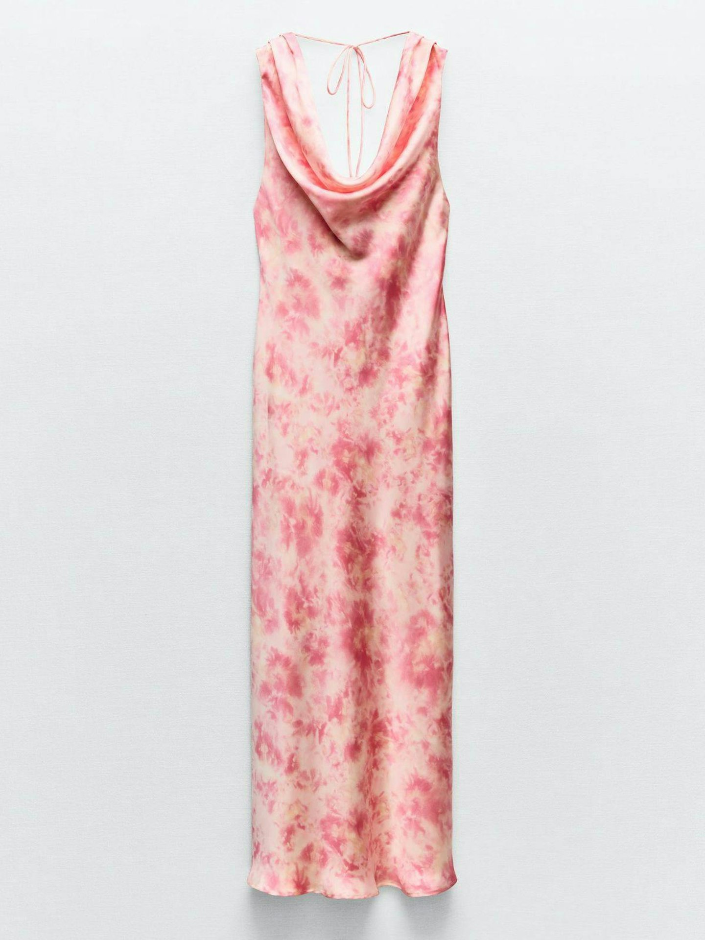 Zara Satin Tie-Dye Print Dress