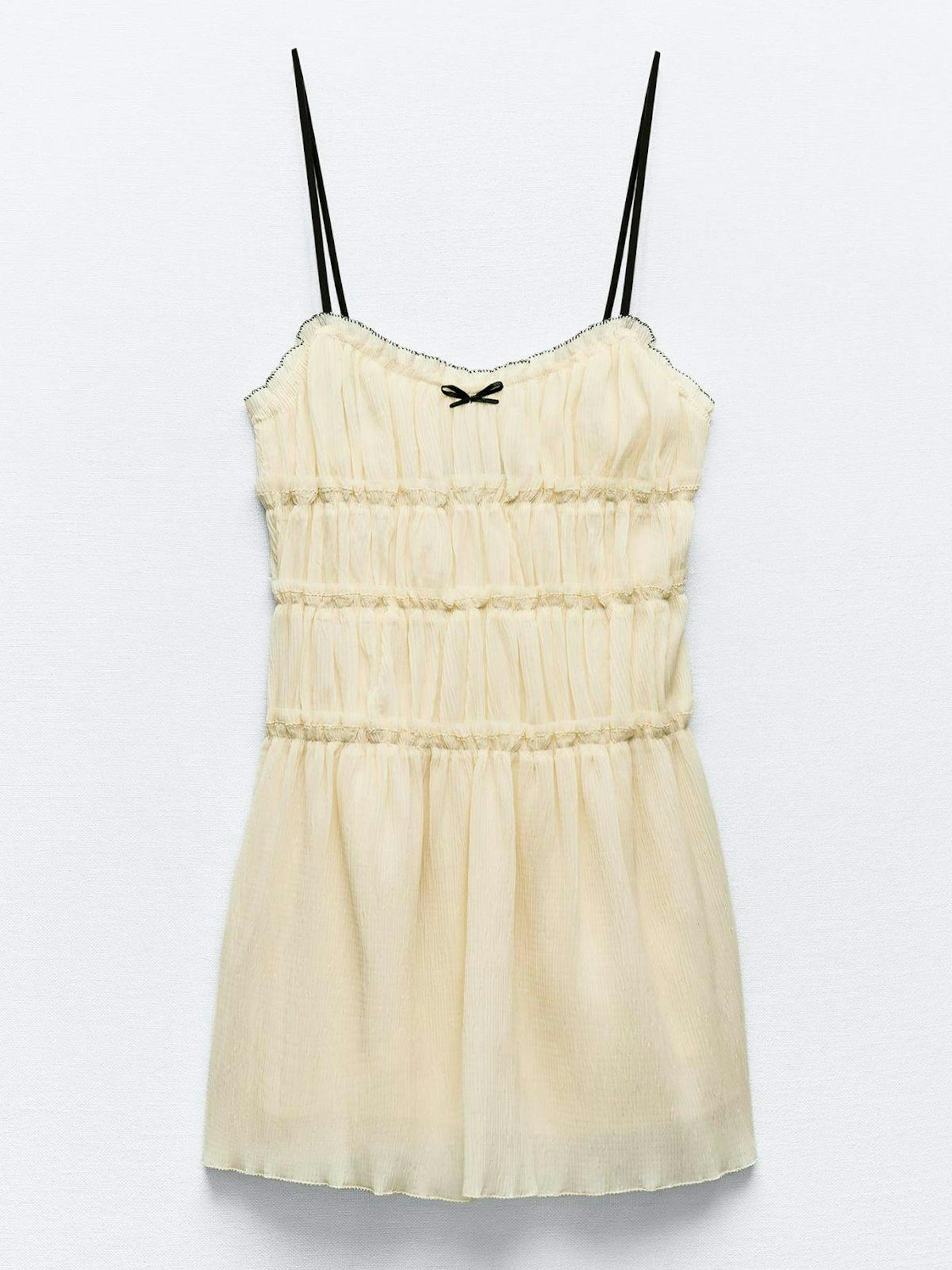 Zara Textured Dress With Bows