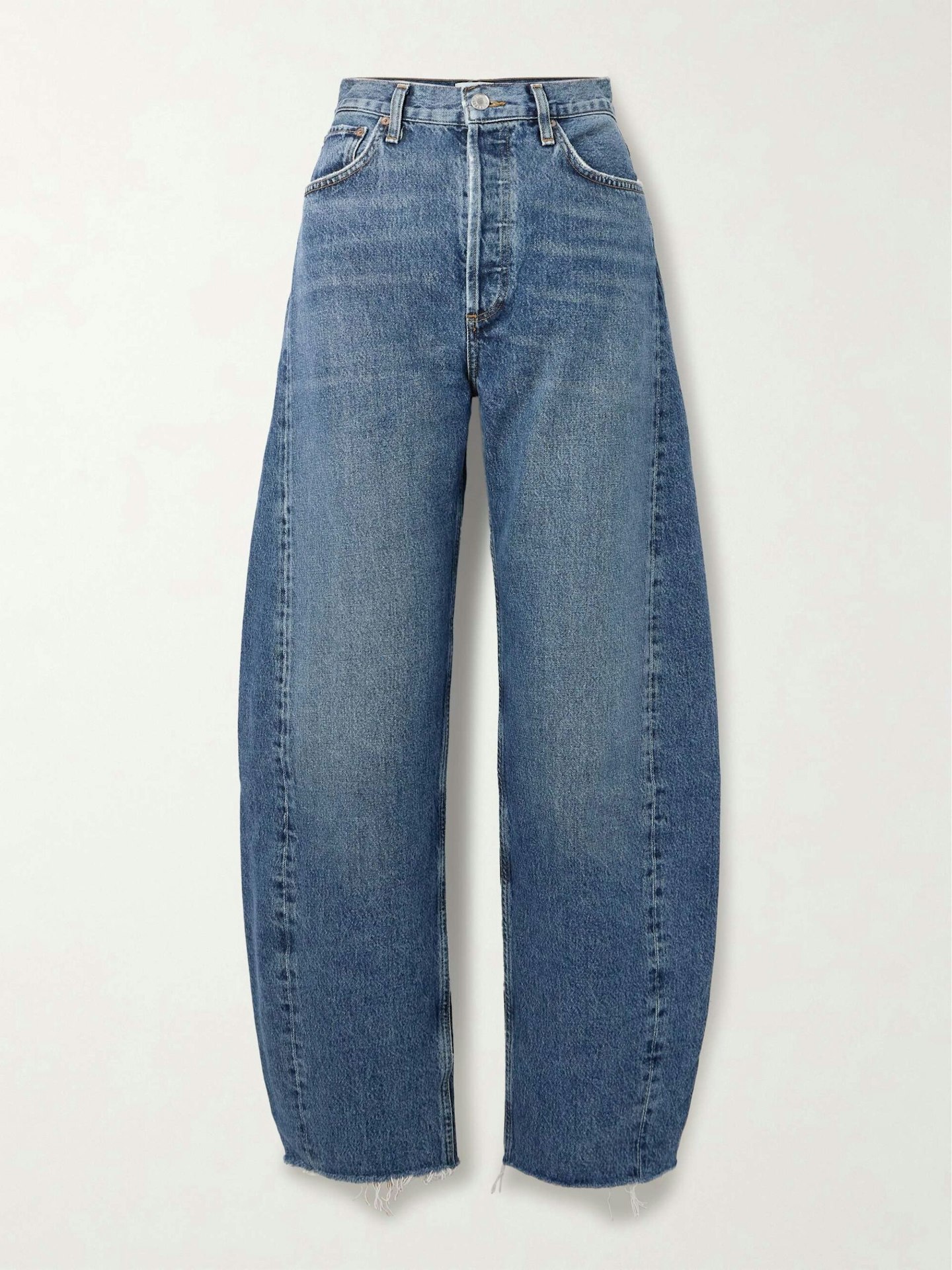 Agolde, Luna Cropped High-Rise Tapered Organic Jeans