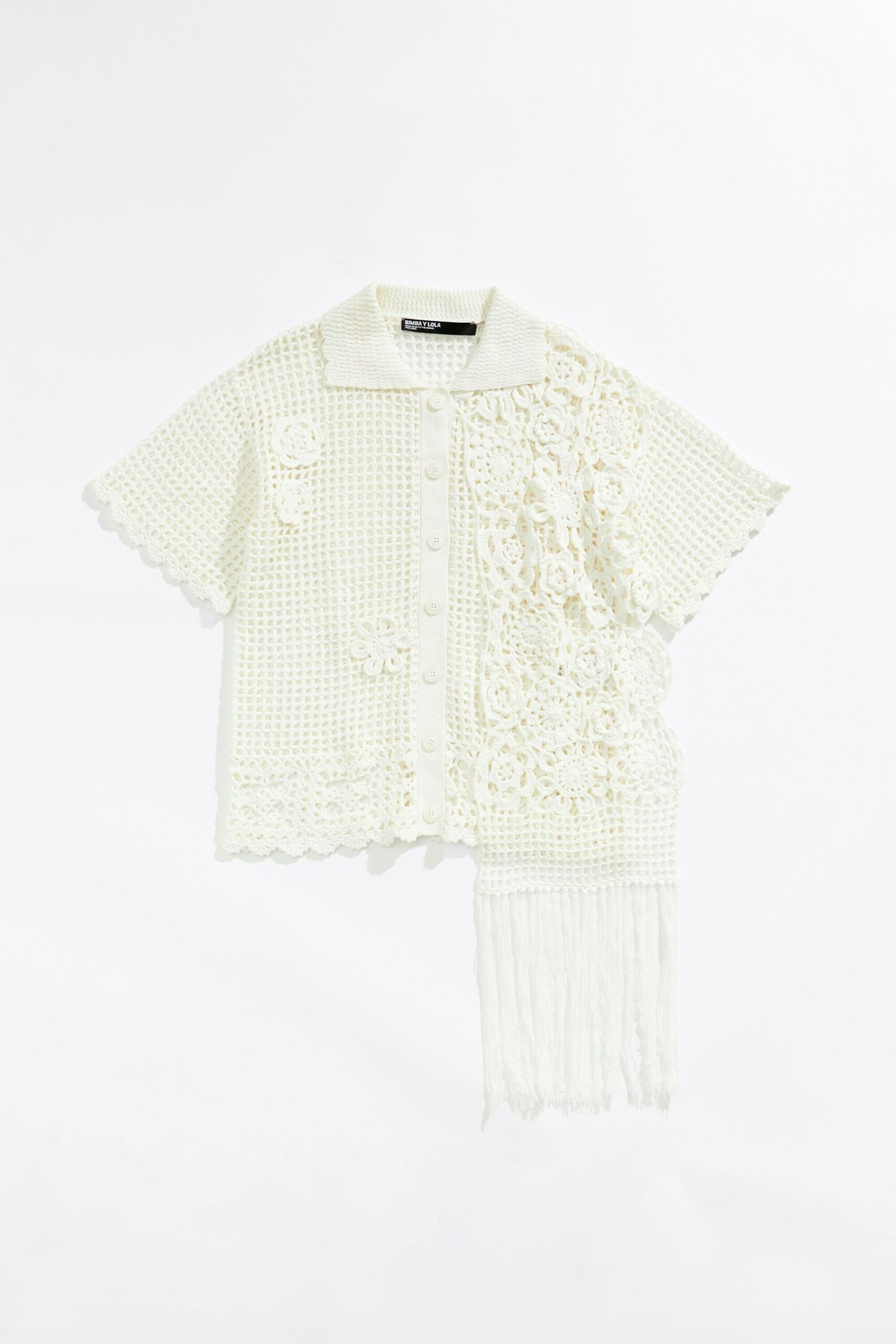 Bimba Y Lola, White Crochet Shirt