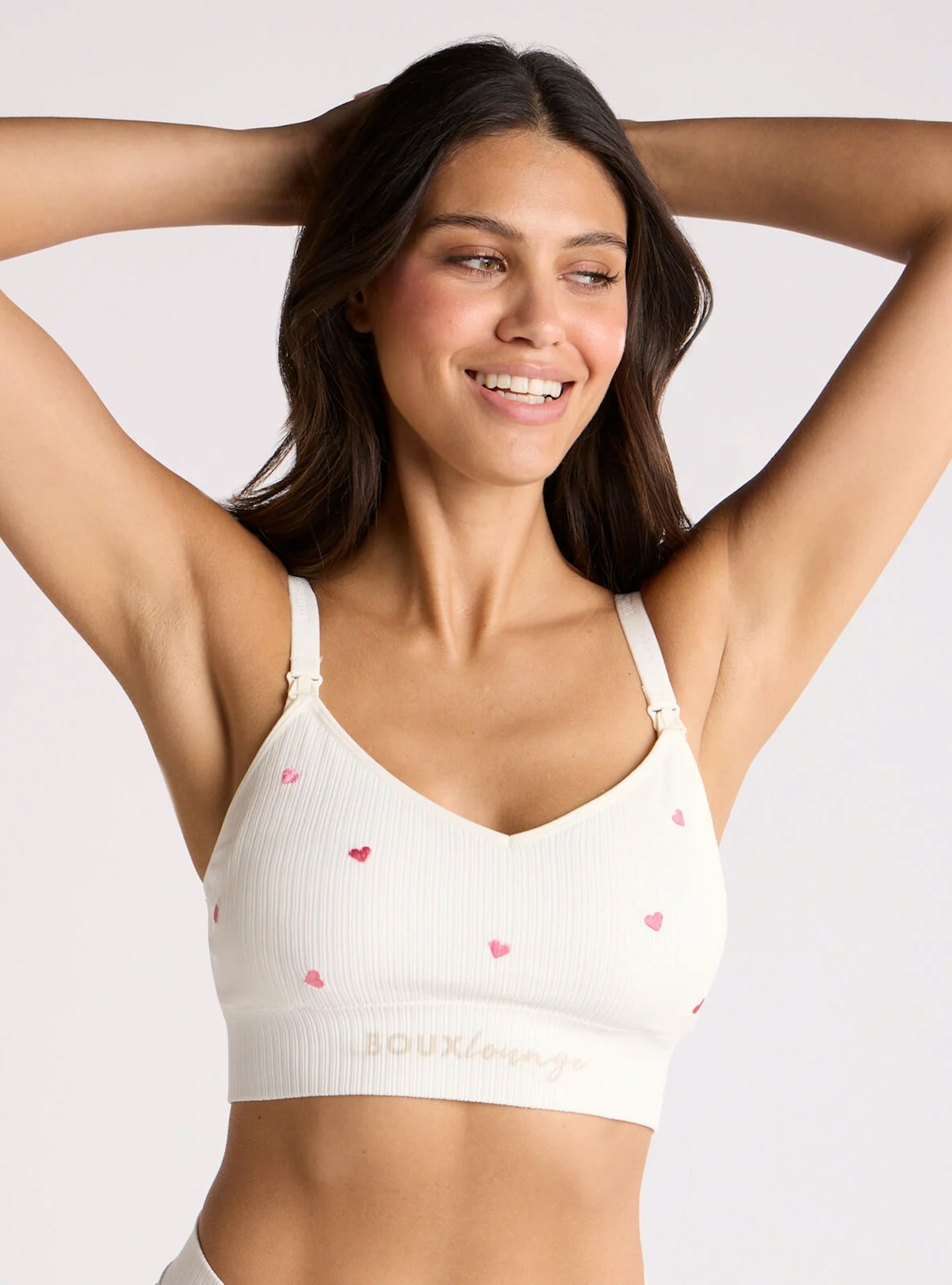 Boux Avenue Nursing Ribbed Seamless Heart Embroidered Bralette