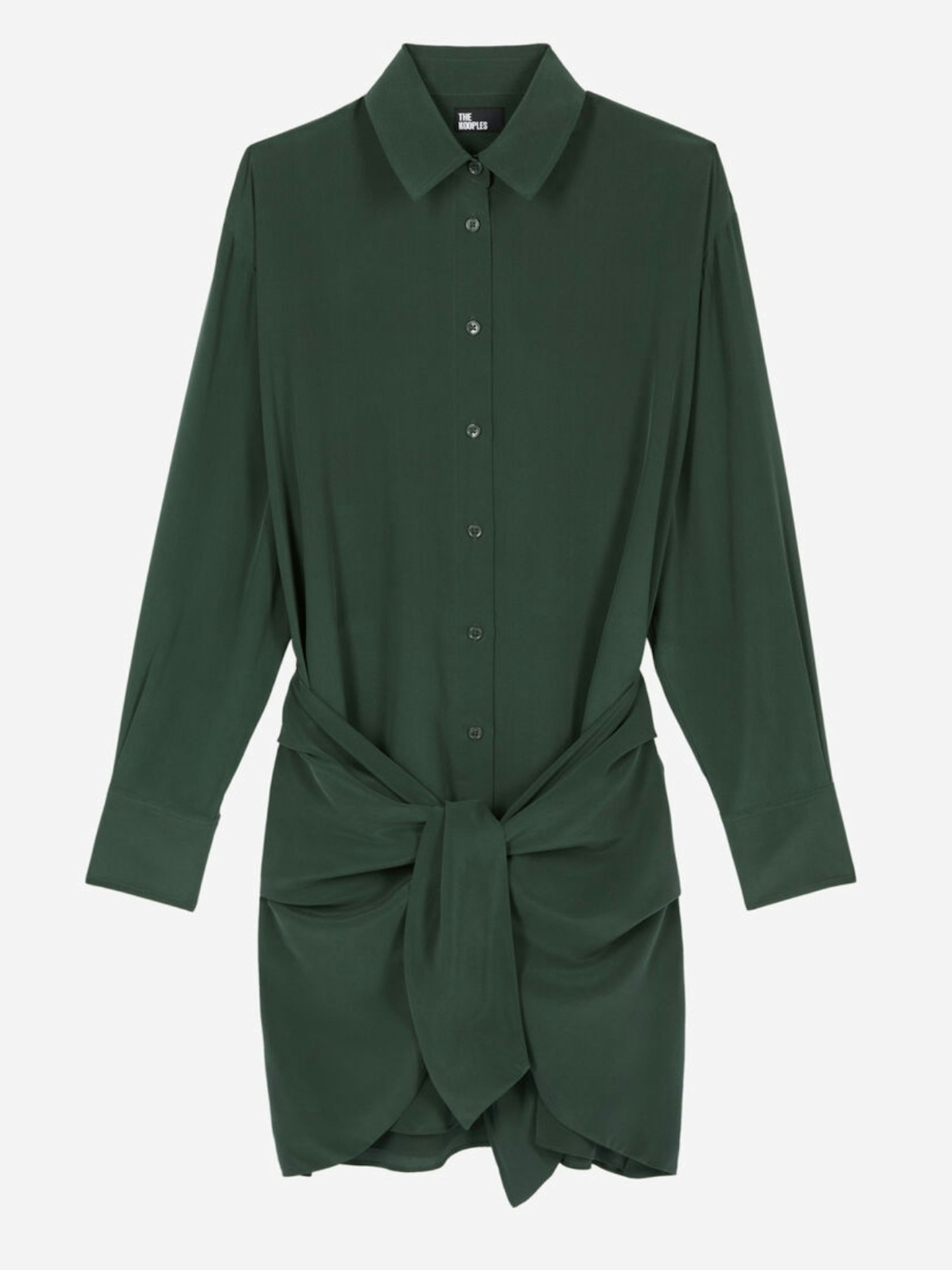 The Kooples, Short Green Shirt Dress With Bow