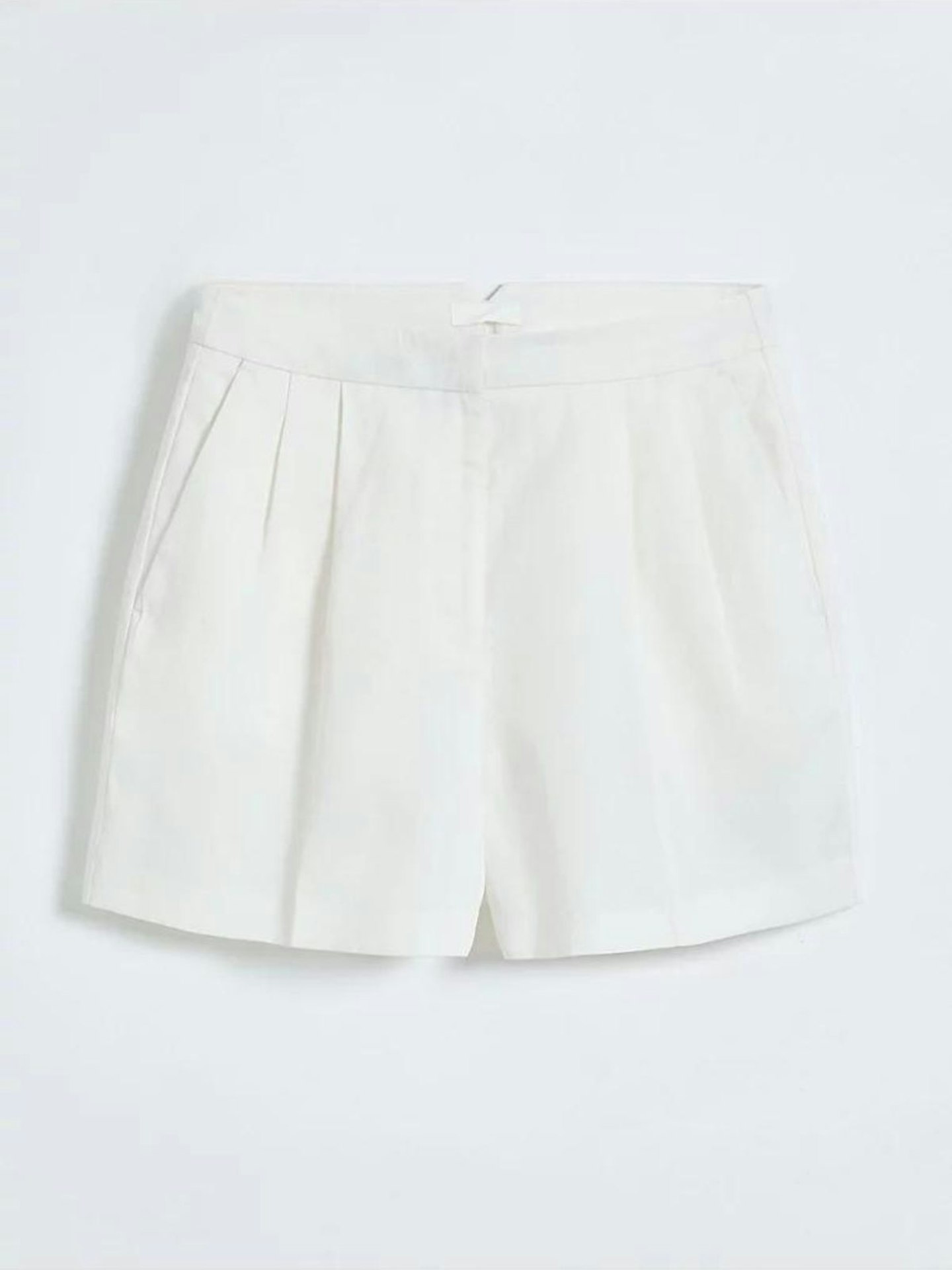 George Studio Edit White Tailored Pleated Shorts
