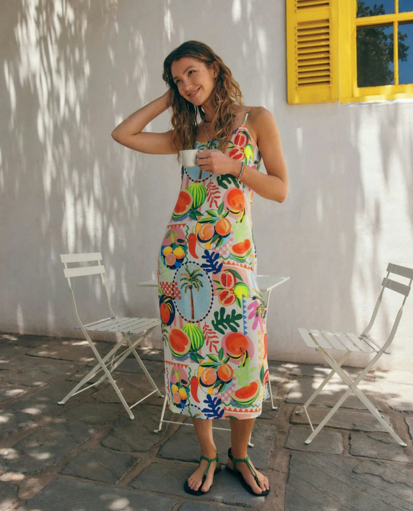 Pink/Orange Midi Slip Summer Dress