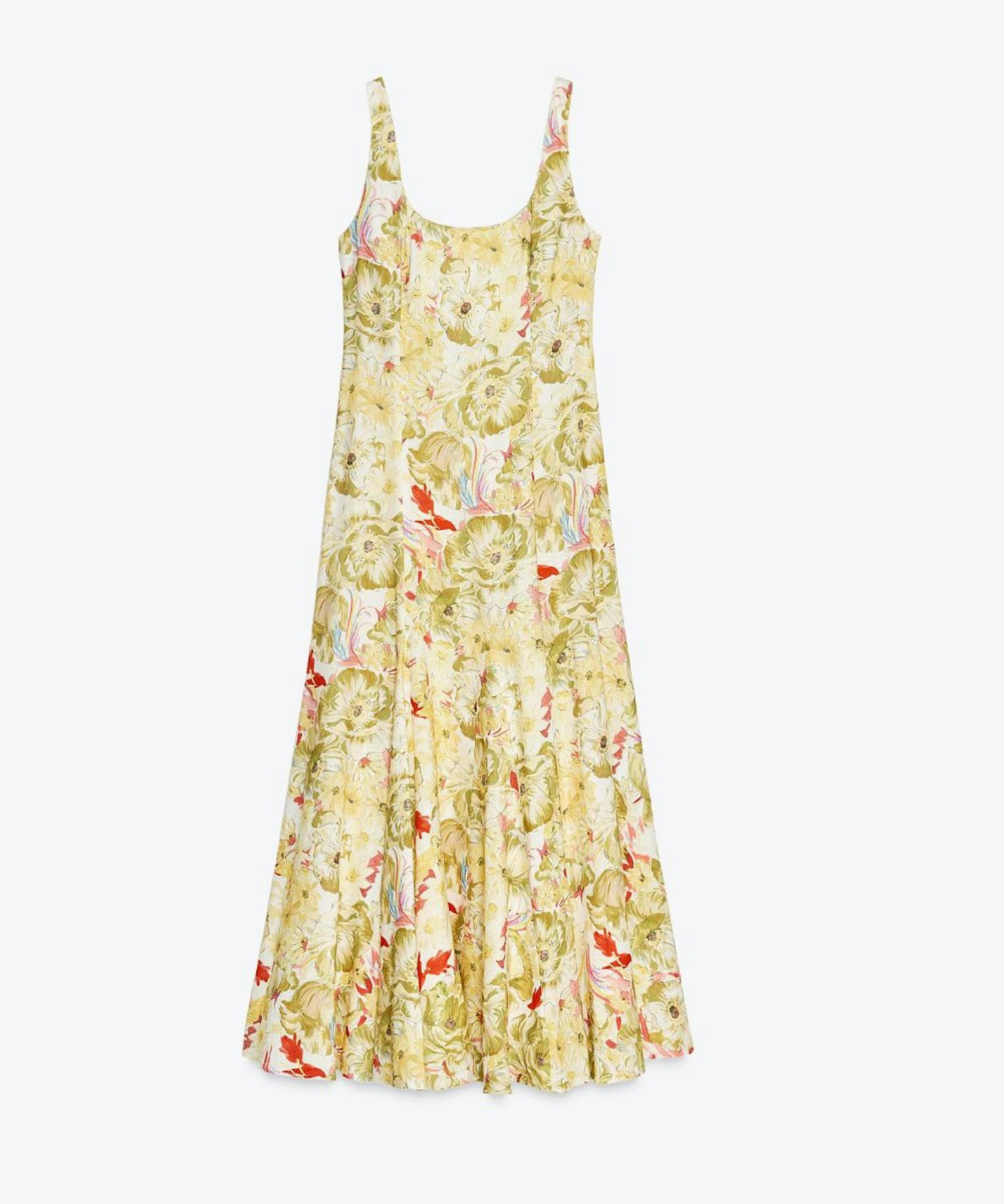 Printed Linen Blend Dress