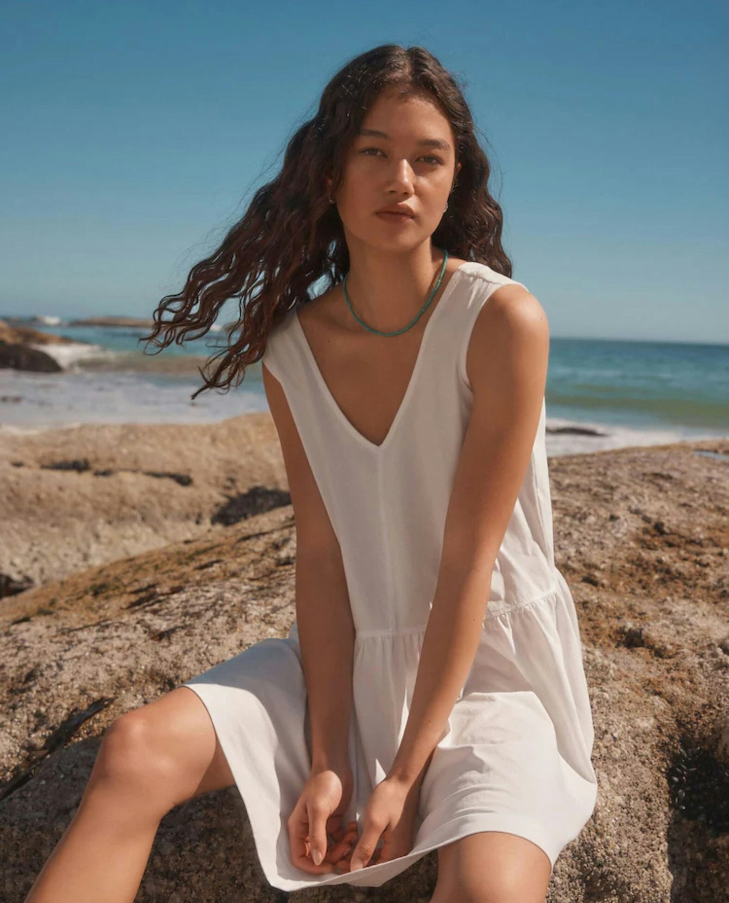 V-Neck Jersey Mini Summer Dress