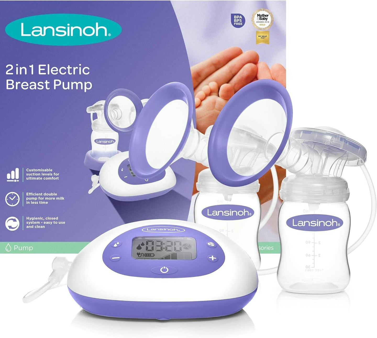 Lansinoh 2-in-1 Double Electric Breast Pump