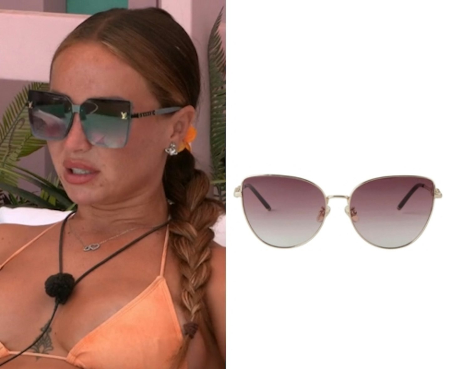 Nicole Samuel's Purple Lens Cat Eye Sunglasses