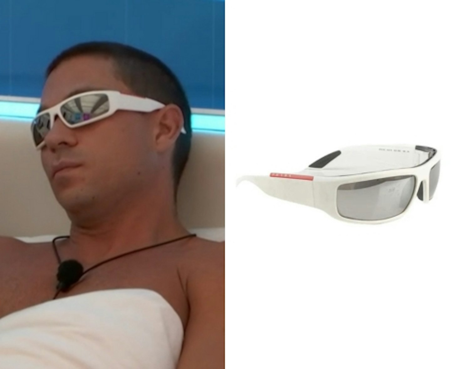 Joey Essex's White Prada Sunglasses