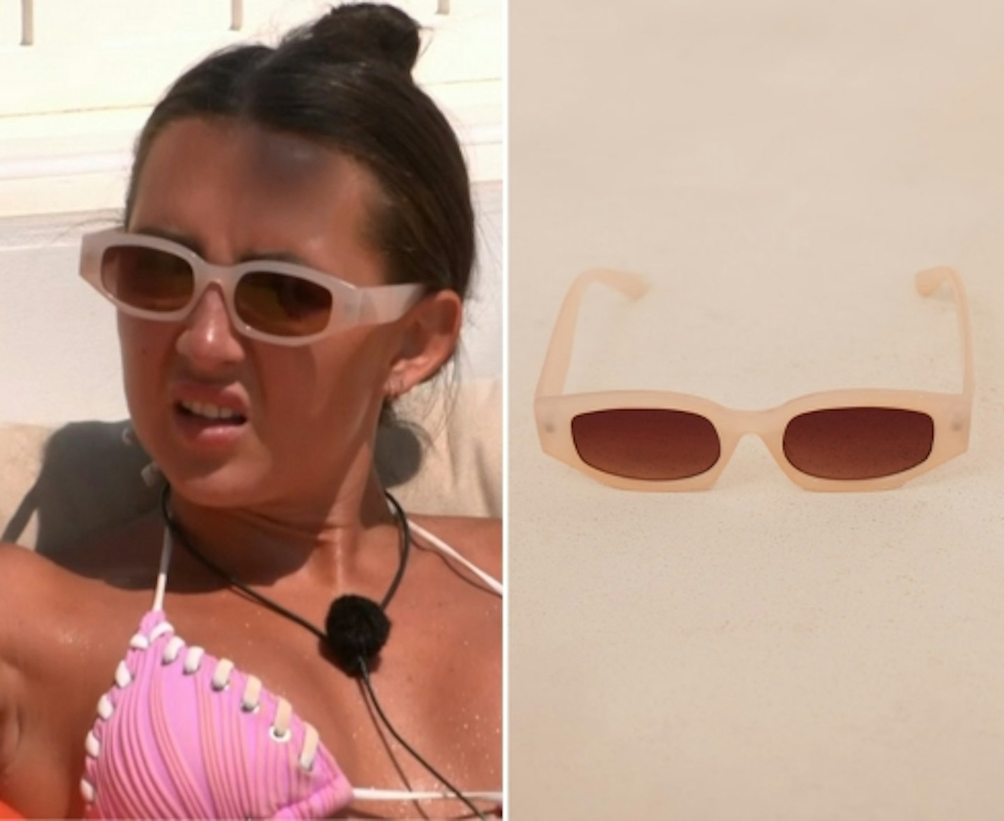 Jess White's PrettyLittleThing Nude Sunglasses