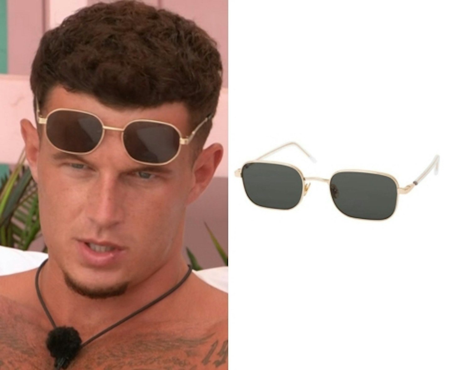 Wil Anderson's Gold Oval Aviator Sunglasses