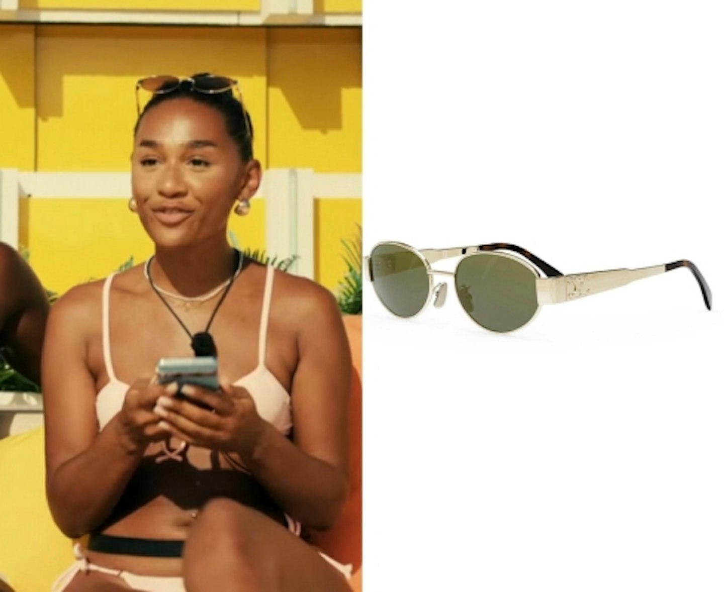 Jessica Spencer's Gold Rimmed Sunglasses