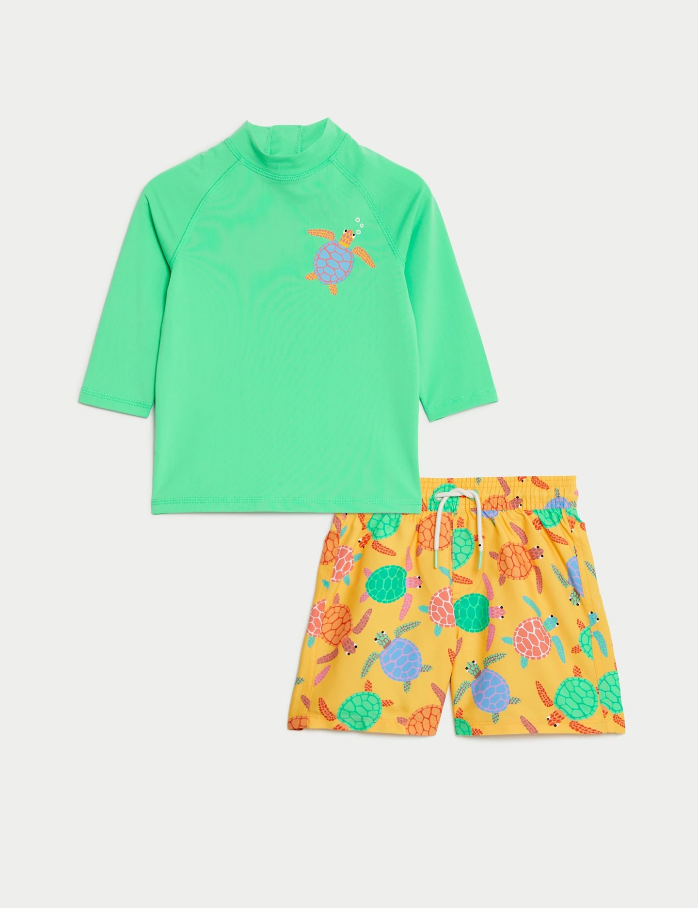 M&S Collection 2pc Turtle Swim Set (2-8 Yrs)