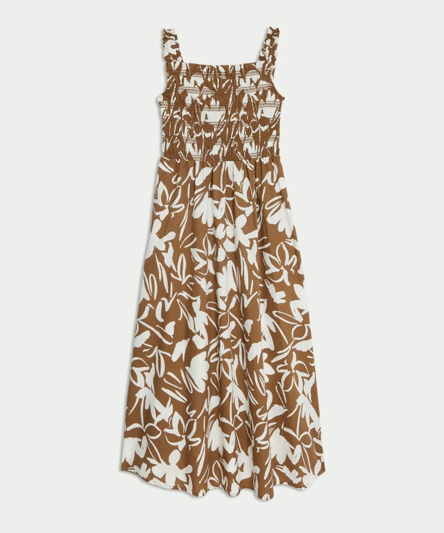 Pure Cotton Printed Midi Waisted Cami Dress