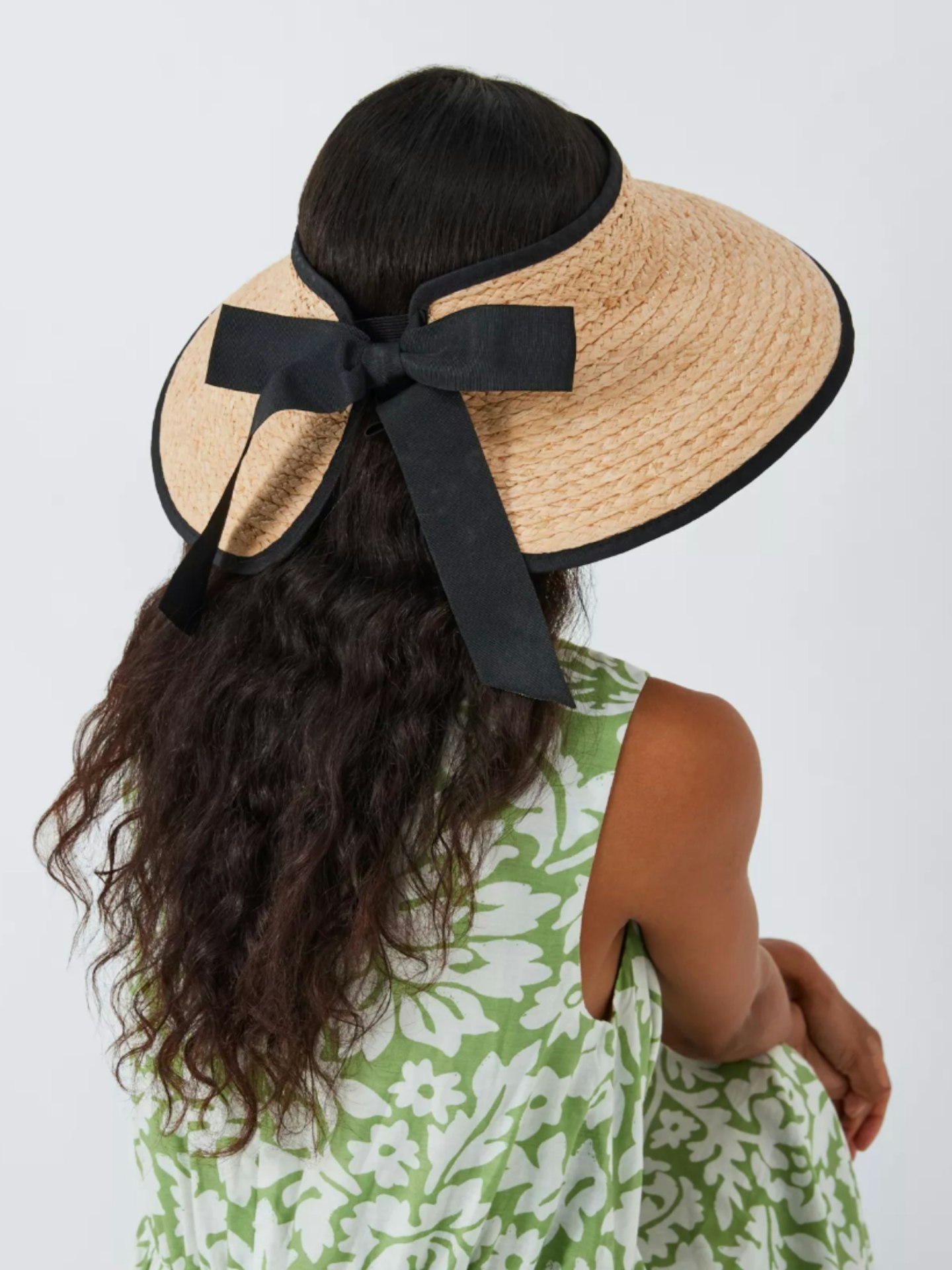 John Lewis, Raffia Ribbon Visor Hat, Natural