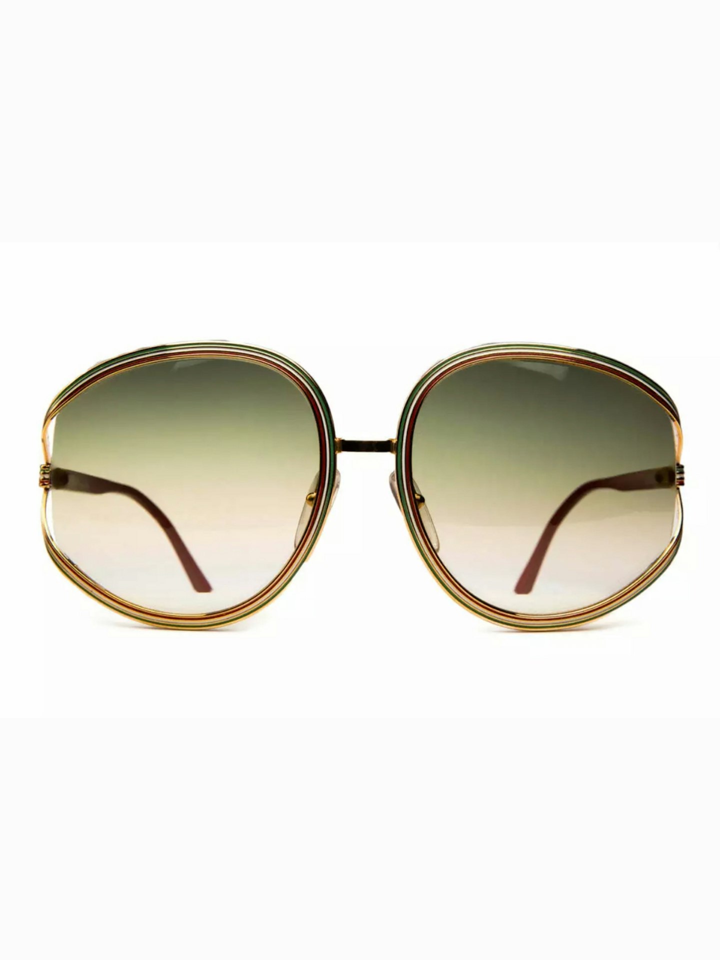 Christian Dior 2475 43 Gold Frame Green Gradient Vintage Sunglasses 