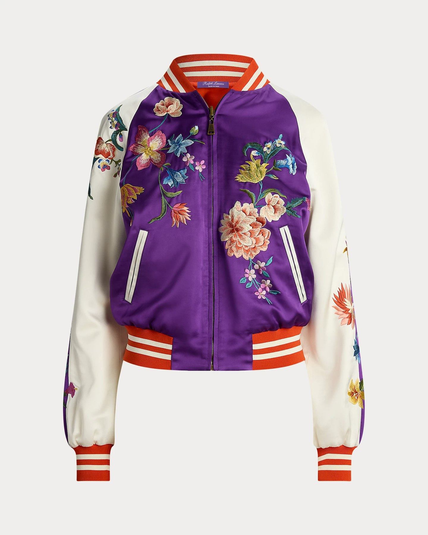 Ralph Lauren Collection, Lydiah Embellished Satin Bomber Jacket