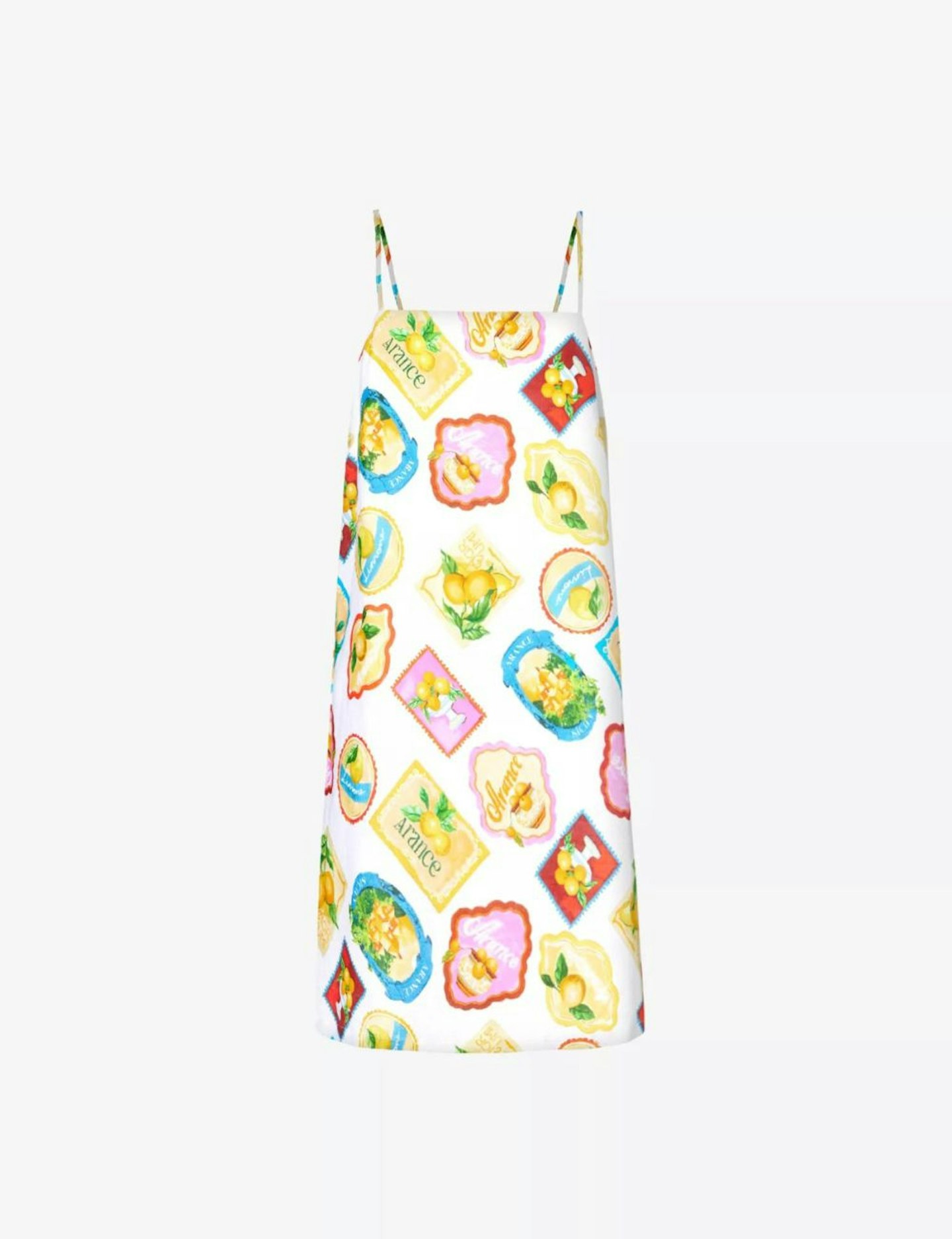 Seafolly Stamp Print Square-Neck Linen Mini Dress
